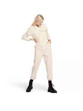 Sandy Liang Cream Utility Jumpsuit